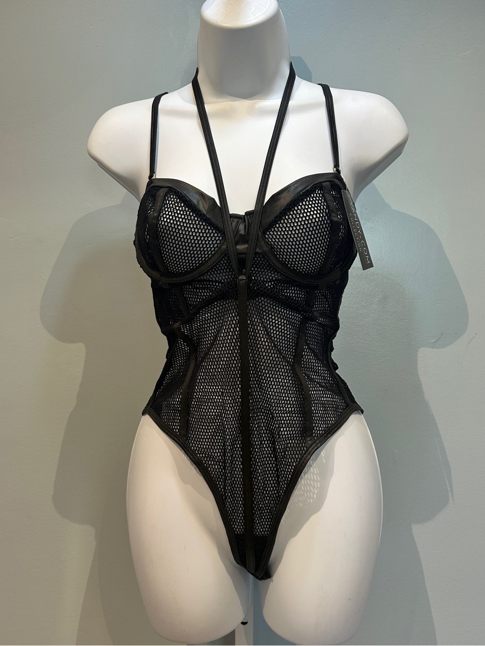 Yandy Black One Piece Fishnet Lingerie Small/Medium New with Tags